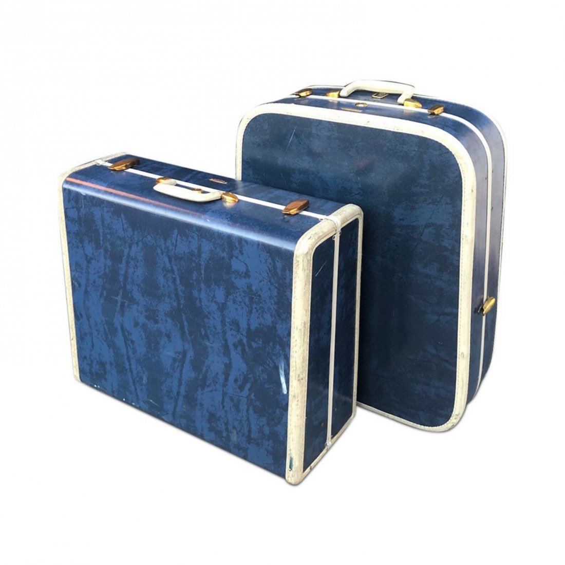 Per Mid Century luggage real blue leather by Samsonite (1 of 4)