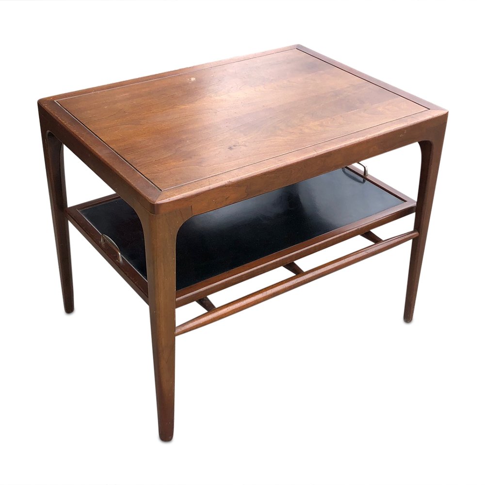 Mid-Century Modern Side Table with Pull Out Shelf (1 of 6)