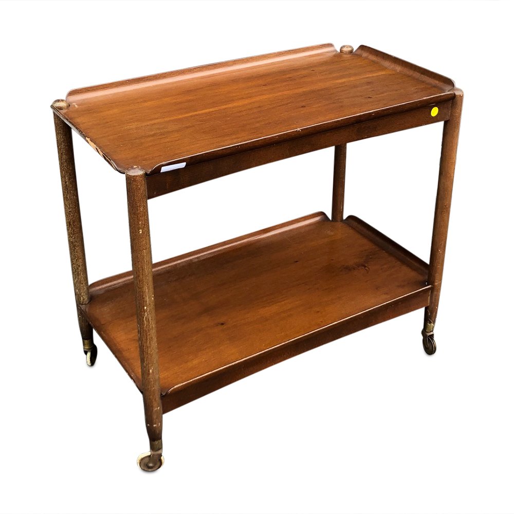 Two Tiers Mid-Century Modern Wooden End Table (1 of 2)