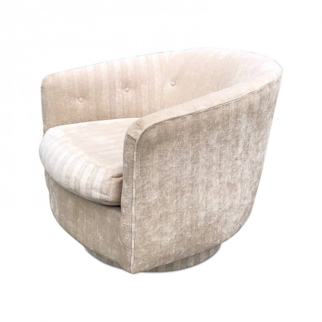 Milo Baughman Swivel lounge chair with original upholst: Milo Baughman Swivel lounge chair with original upholsteryW29 x D29 x H25 inches Seat height: 16 inches