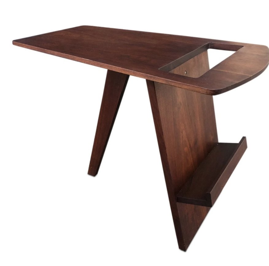 Mid-Century walnut Magazine rack end table 1960â€™s (1 of 3)