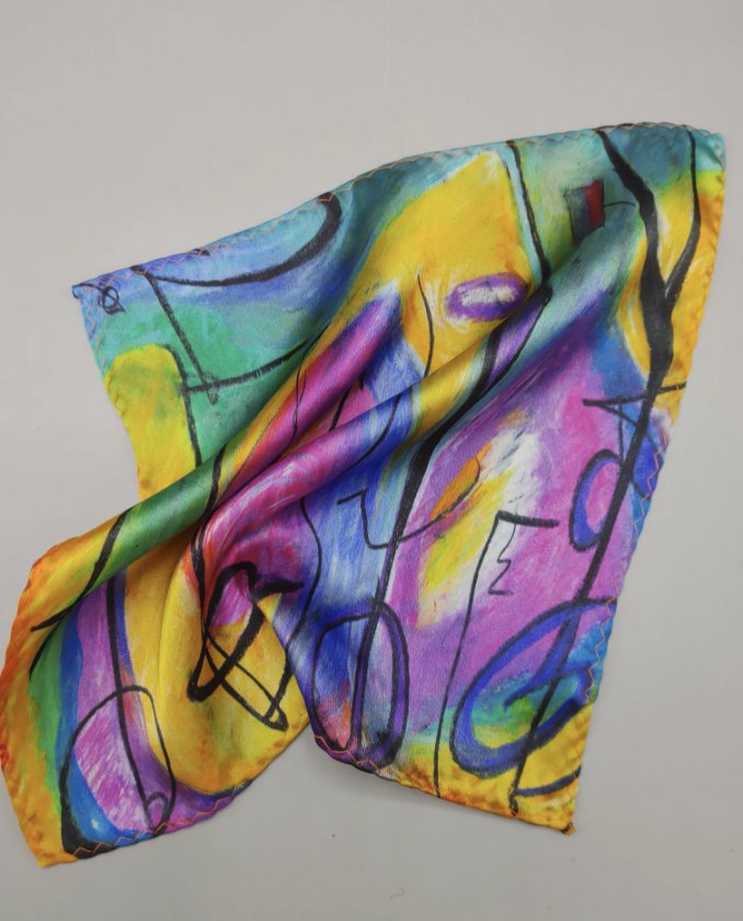 100% Silk handkerchief scarf pocket square print (1 of 3)