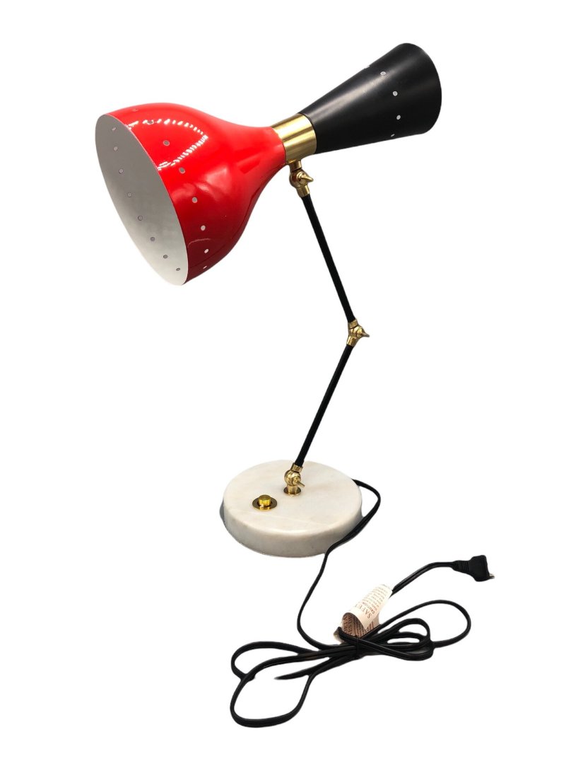 Modern Brass adjustable desk lamp with marble base (1 of 3)