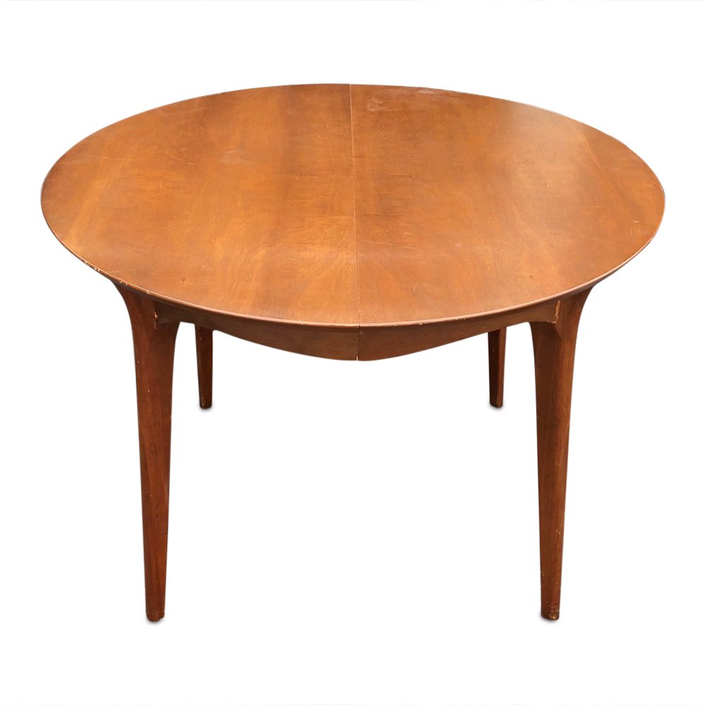 Mid-Century Drexel Round Walnut Table with two leaves (1 of 5)