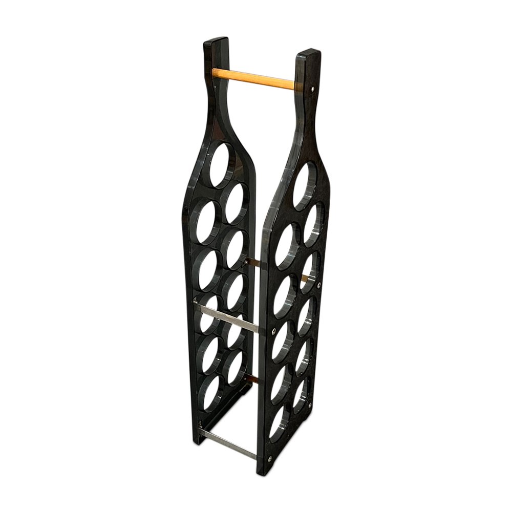 Mid-Century wine storage rack Lucite material: Mid-Century wine storage rack Lucite materialDimensions: W8” x D10” x H35” inches
