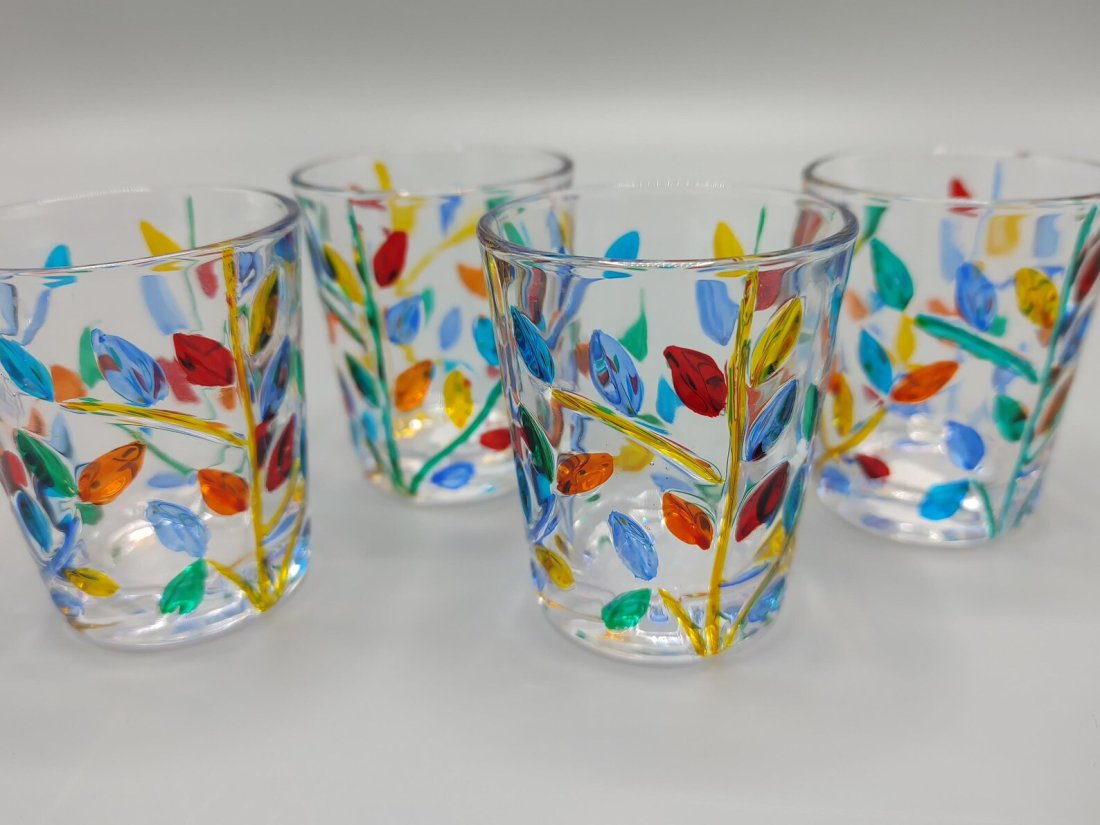 Enchanted, MURANO Italian Crystal Shot Glasses- SET OF 4! (1 of 4)