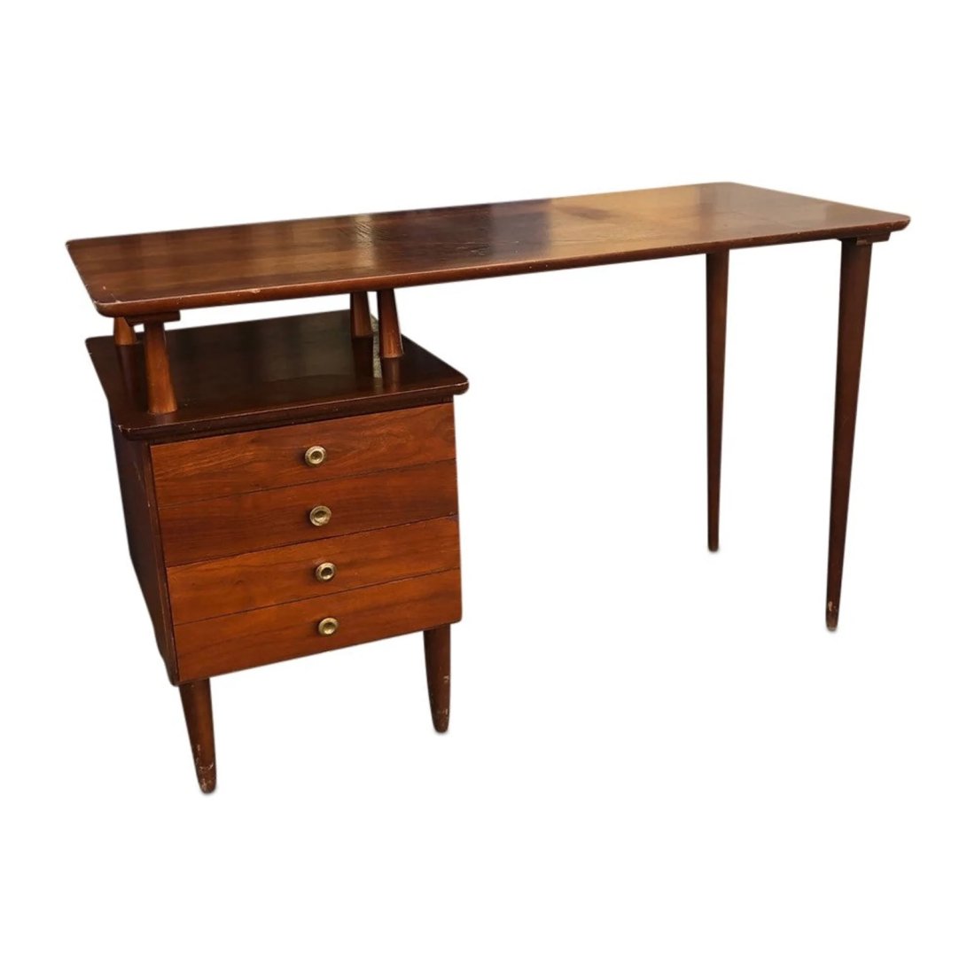 Mid century walnut desk with three drawers 1960s Circa (1 of 3)