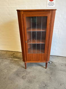 Mid-Century teak corner cabinet: Mid-Century teak corner cabinet