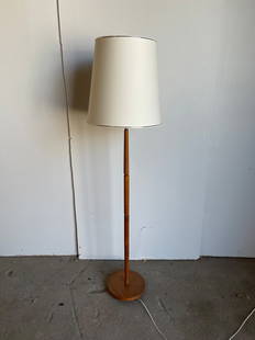 Mid-Century teak floor lamp: Mid-Century teak floor lampDimension Height---61 in.---Base wood--11 in diameter