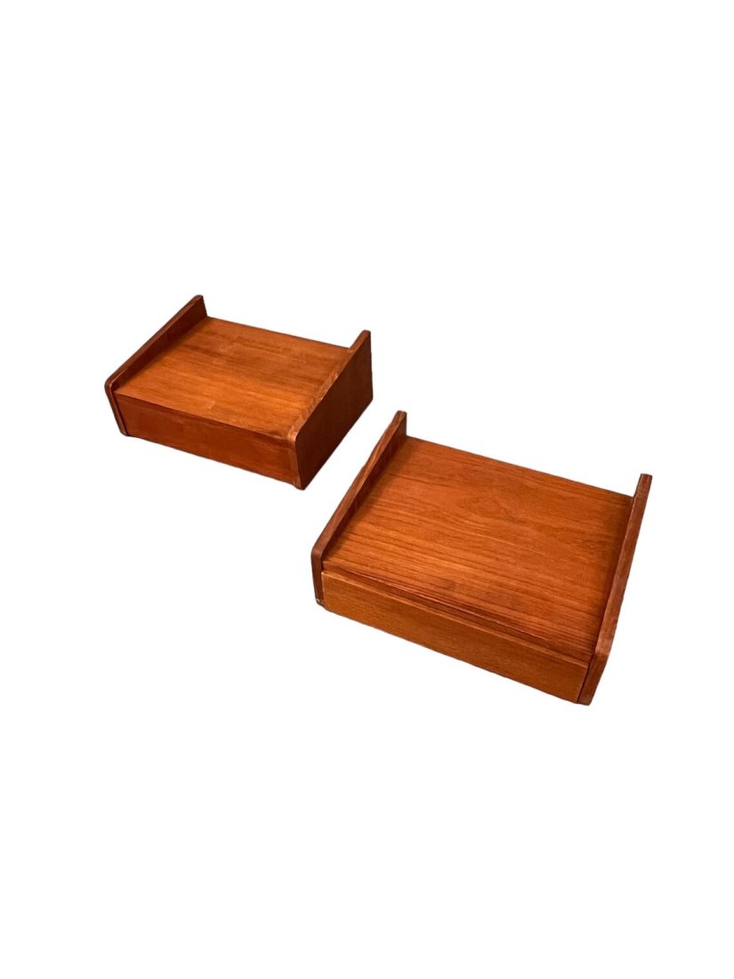 Mid-Century Set of 2 Wall mounted bedside tables (1 of 5)