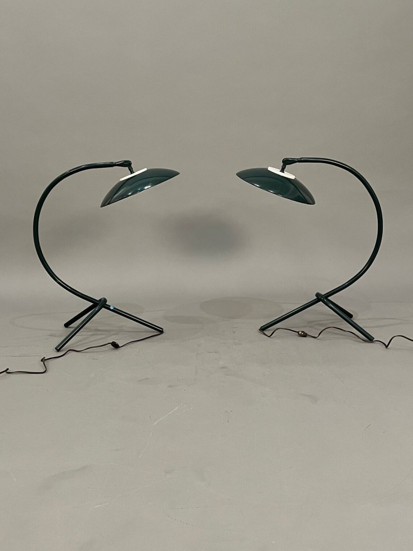 Mid Century sculptured metal table lamps by "Portable lamps" 1960's (1 of 9)
