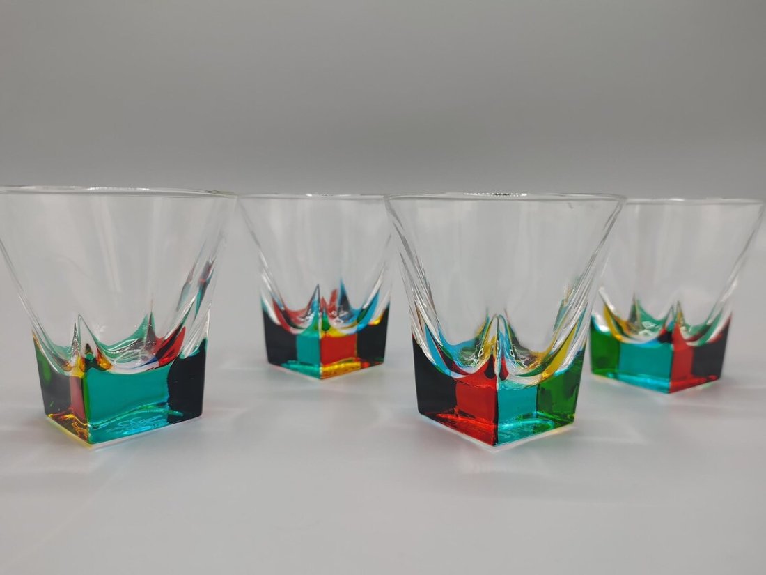 Enchanted, MURANO Italian Crystal Shot Glasses- SET OF 4! (1 of 6)