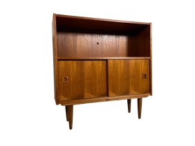 Mid-Century Teak Bookcase with lower storage cabinet