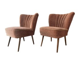 Mid Century Danish Upholstered Lounge Chairs (pair)