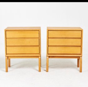 Mid-Century Danish Teak Nightstands (3) Drawer (pair)