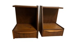 Mid-Century Danish Teak Wall Mounted Nightstands (pair)
