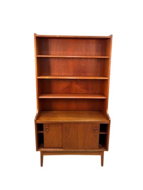 Mid-Century danish teak bouquets with Storage on the bottom and adjustable shelving in good conditio