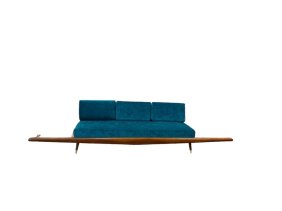 Adrian Pearsall Mid Century Walnut and Marble Sofa