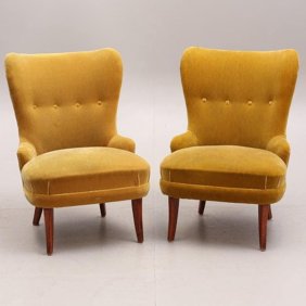 Art deco Pair lounge chairs with originally mohair green Upholstry 1900’s circa Introducing the