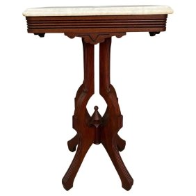 Marble & mahogany wood traditional table