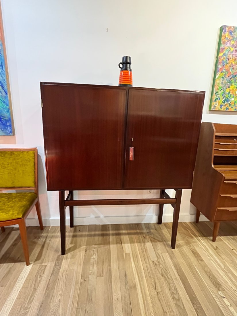 Mid-Century Ole Wancher highboard -Rungstedlund-: Dimensions: W 48" x D 16" x H 56 inchesMid-Century Ole Wancher highboard -Rungstedlund- heavy, large piece, mahogany wood very fancy look