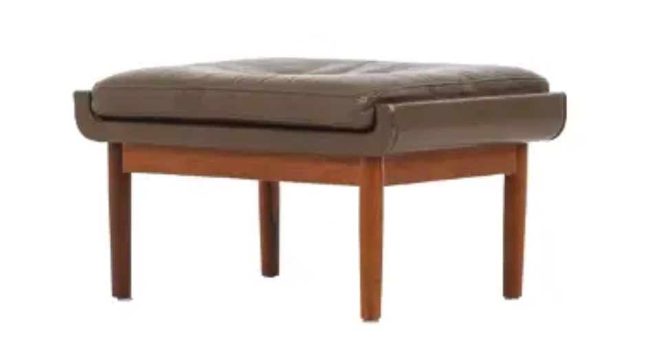 Mid-Century Modern Teak Ottoman 1960's (1 of 3)