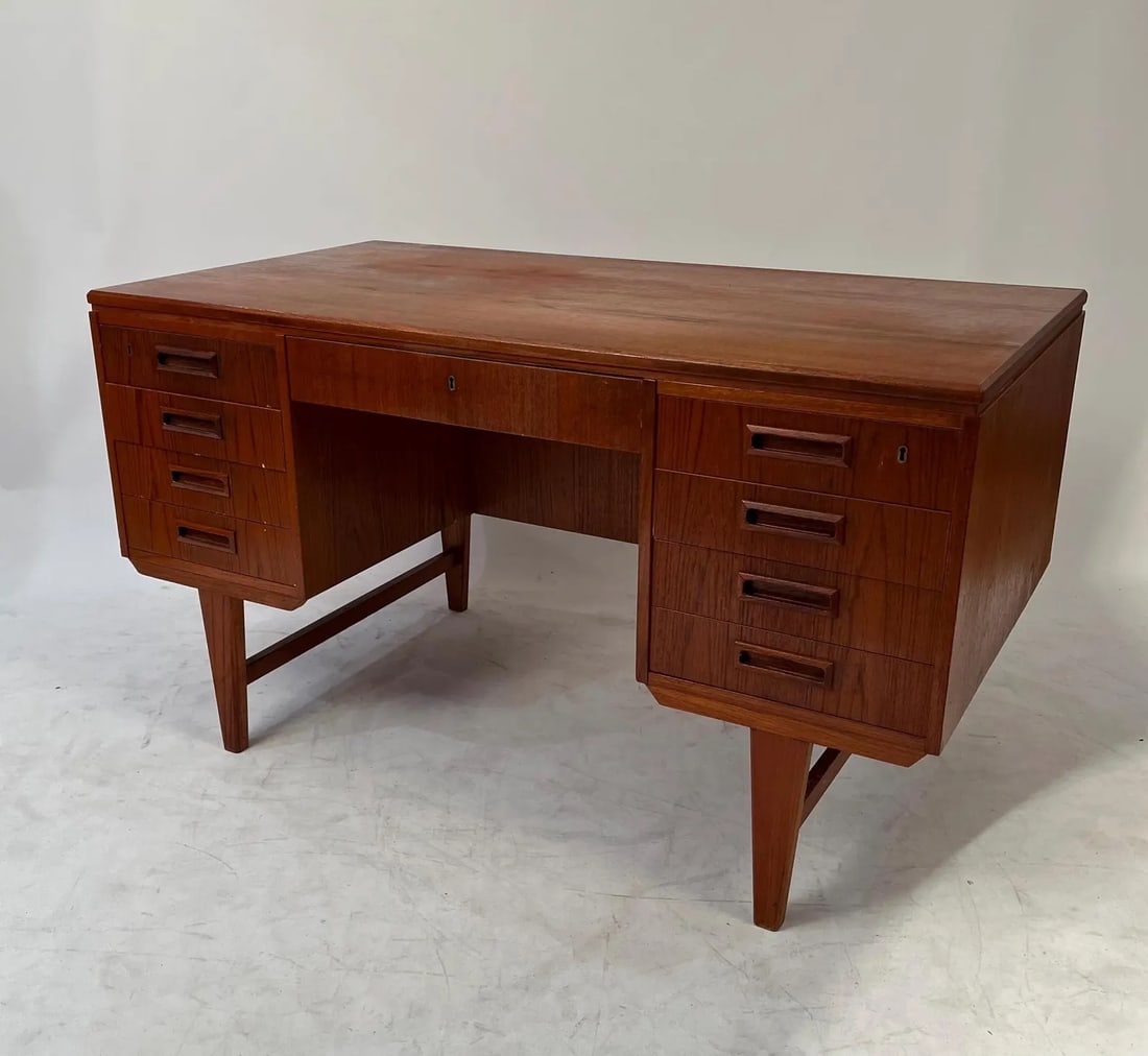 Vintage Danish Modern Teak Desk with (6) drawers (1 of 5)