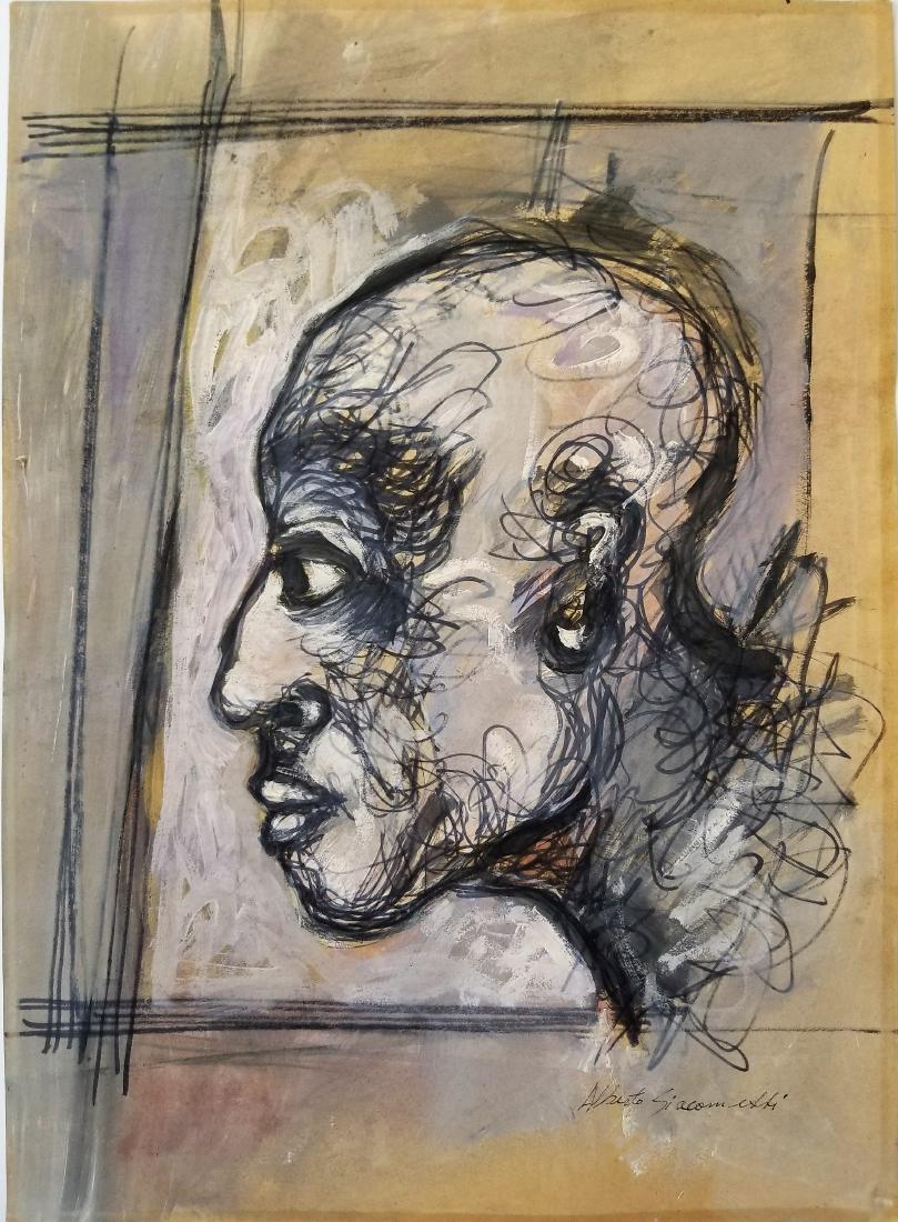 (Att.)Alberto GIACOMETTI mixed media on paper (1 of 2)