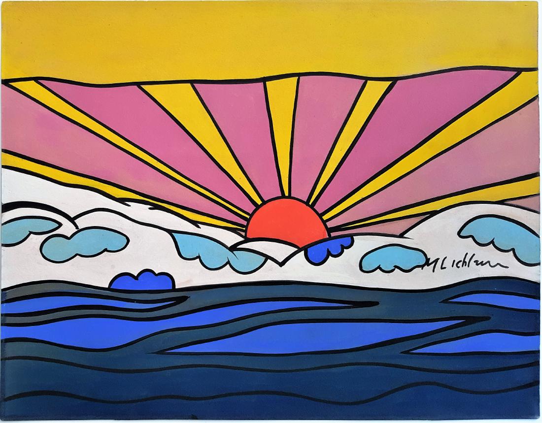 In the style of Roy Lichtenstein gouache on paper (1 of 2)