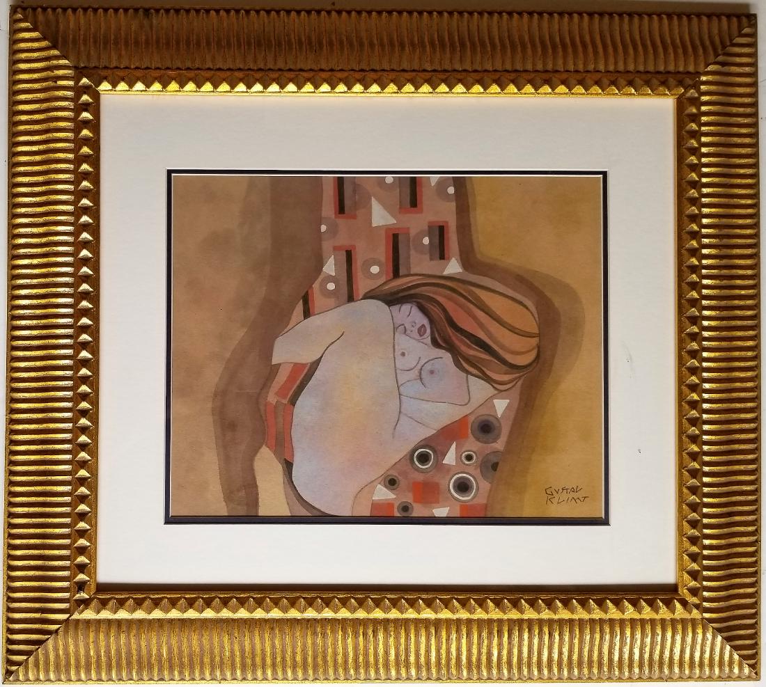 Watercolor on paper. Attributed to Gustav klimt: Watercolor on paper. Attributed to Gustav klimt, 11 3/4 x 14 in. framed