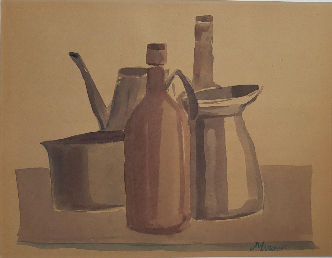 Giorgio MORANDI watercolor on paper: (Att.) Giorgio MORANDI watercolor on paper, 10 3/4 x 14 in. Framed.