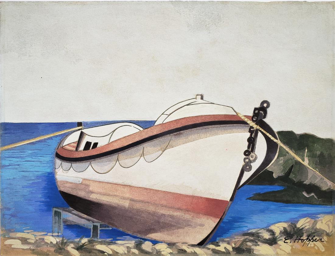 Watercolor on paper signed E. Hopper (1 of 2)