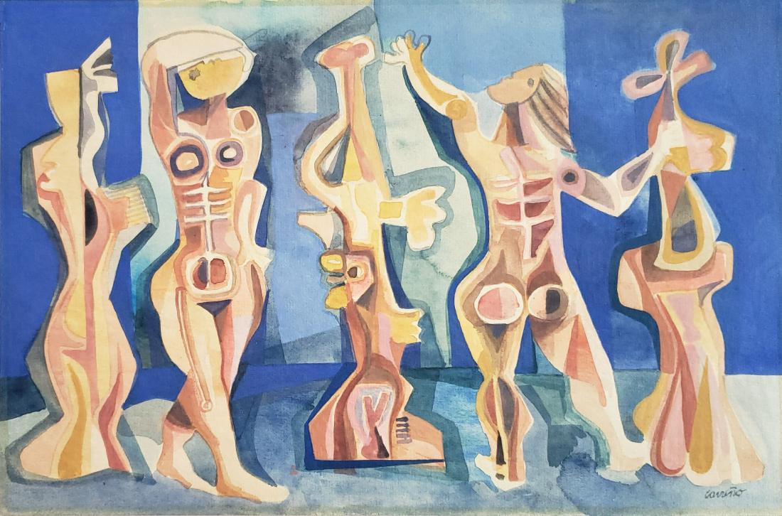 Mario Carreno watercolor on paper. (1 of 2)