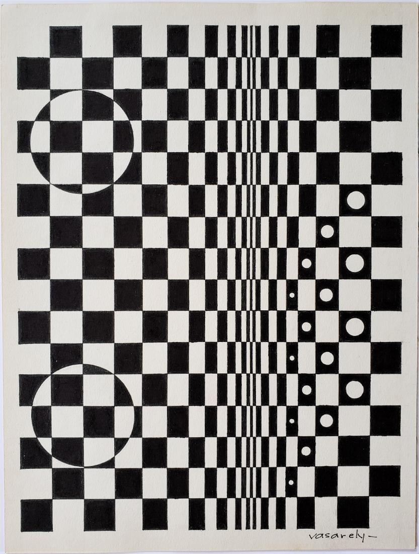 Ink on paper signed Vasarely (1 of 3)