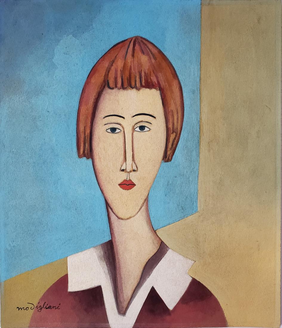 Modigliani gouache on paper (1 of 2)