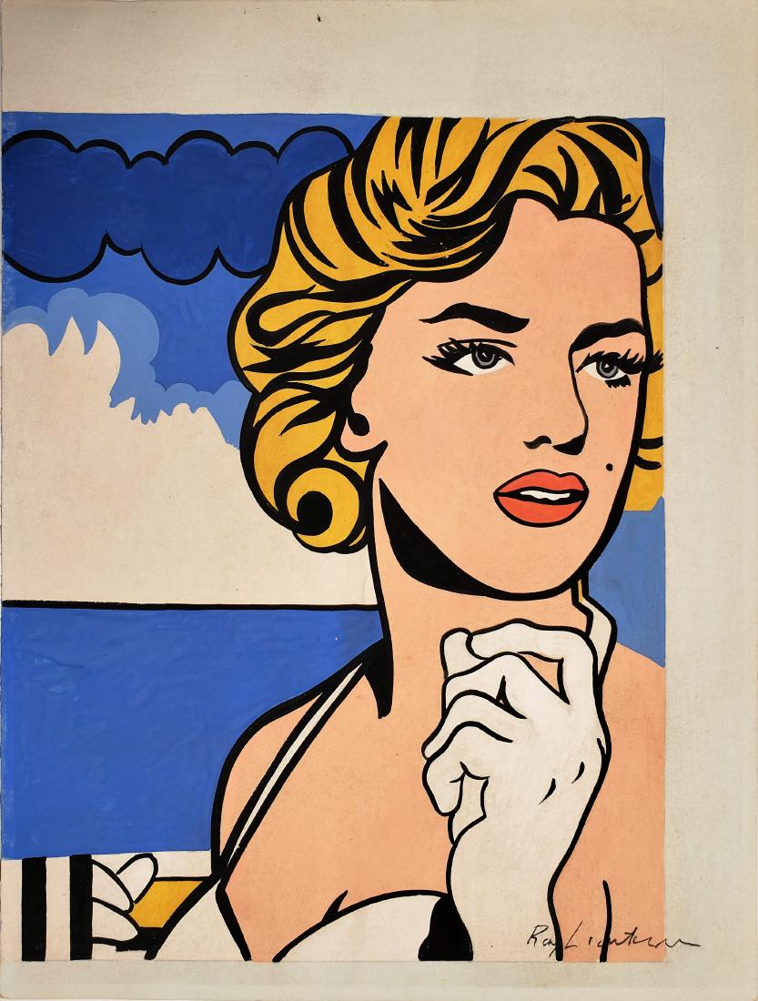 Gouache on paper  signed Roy Lichtenstein. (1 of 2)