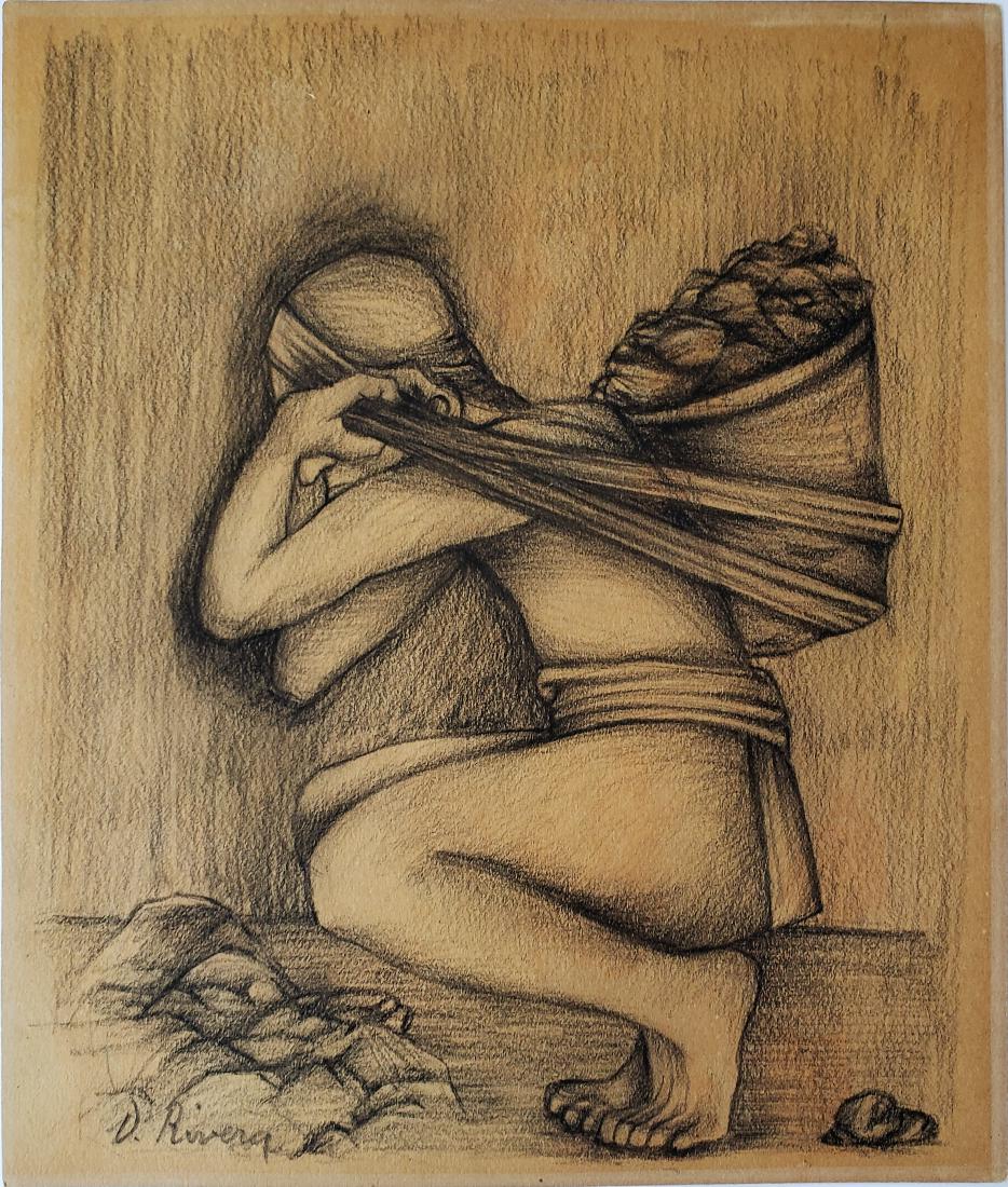 Diego Rivera charcoal on paper (1 of 1)