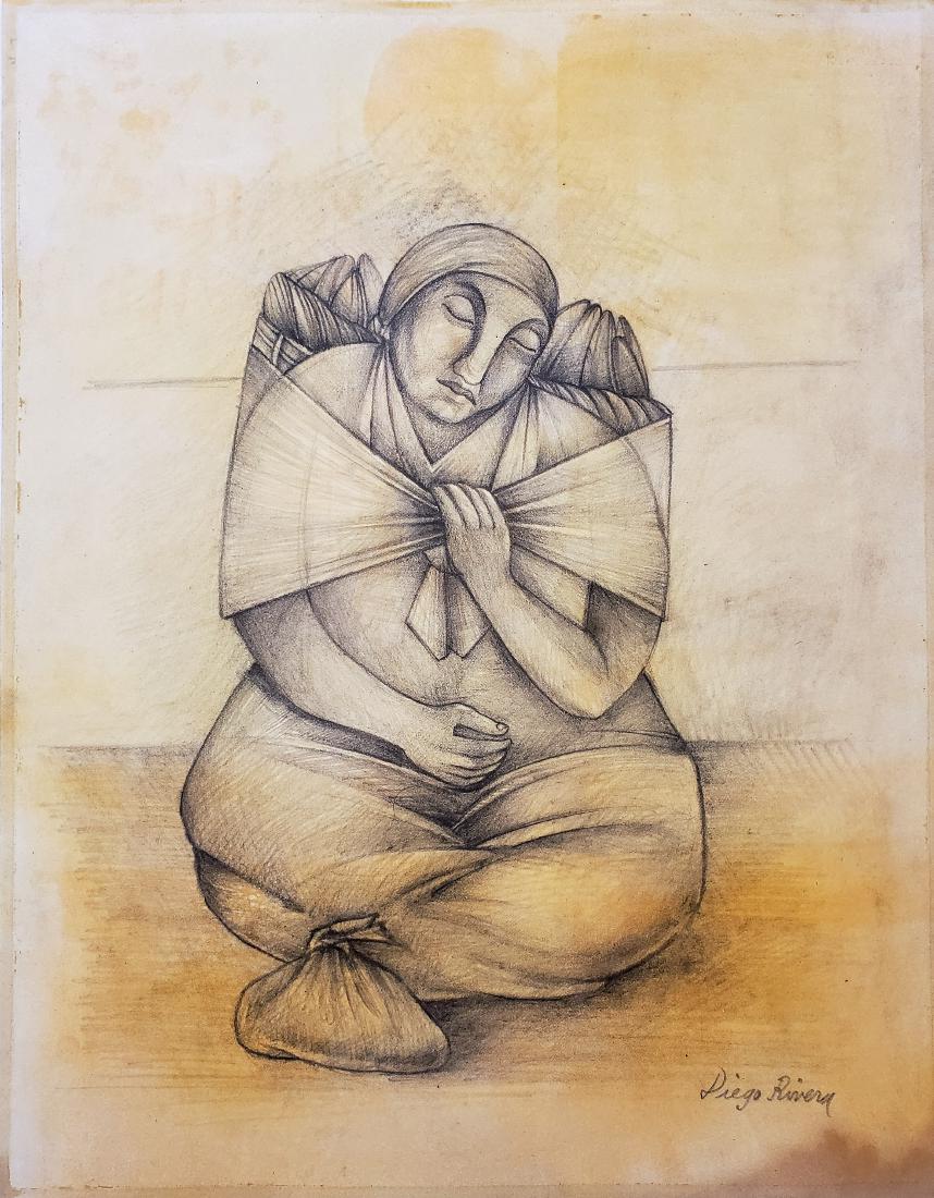 Diego Rivera charcoal on paper (1 of 2)