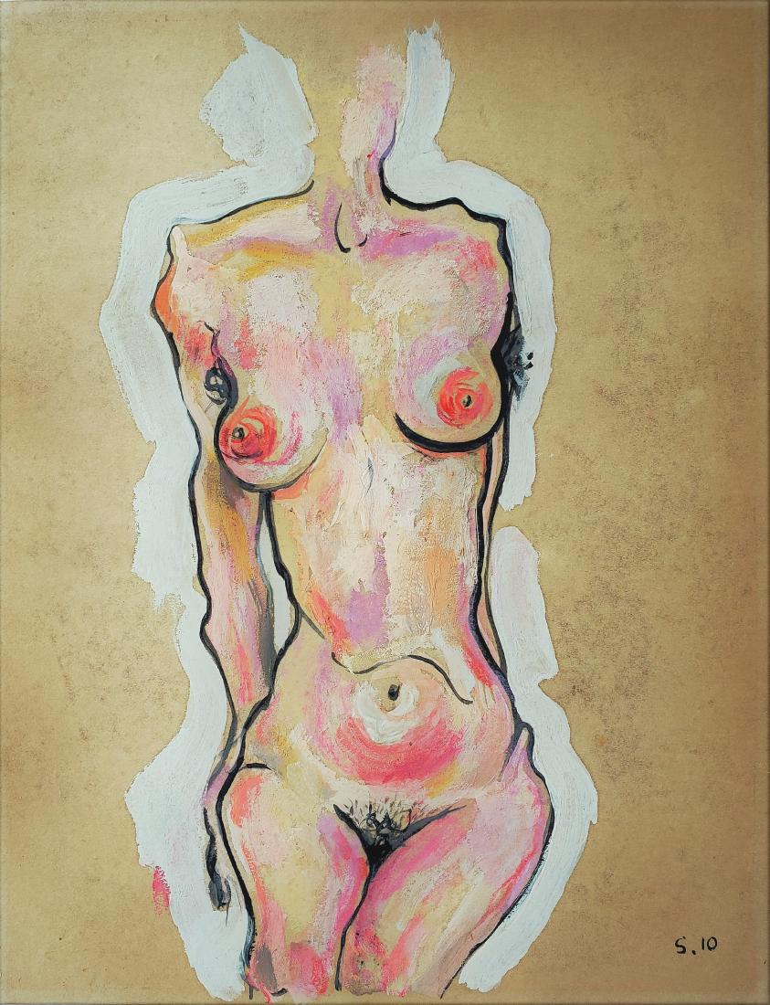 Egon Schiele mixed media on paper. (1 of 2)