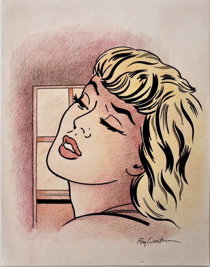 Colored pencil on paper  signed Roy Lichtenstein. (1 of 2)