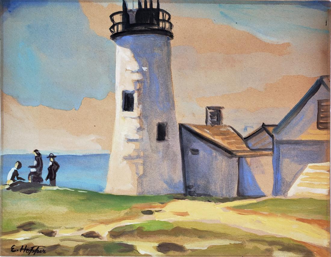 Gouache on paper signed E. Hopper (1 of 2)