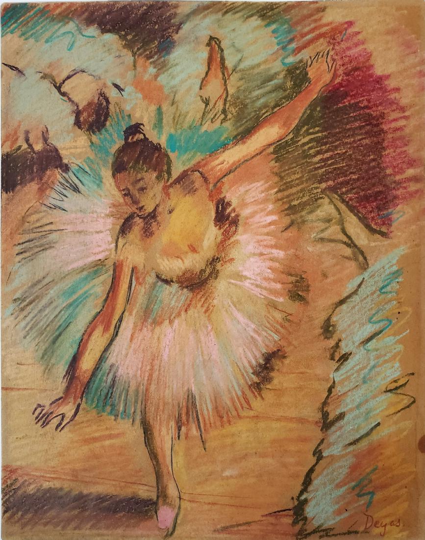 Pastel on paper signed Degas. (1 of 2)