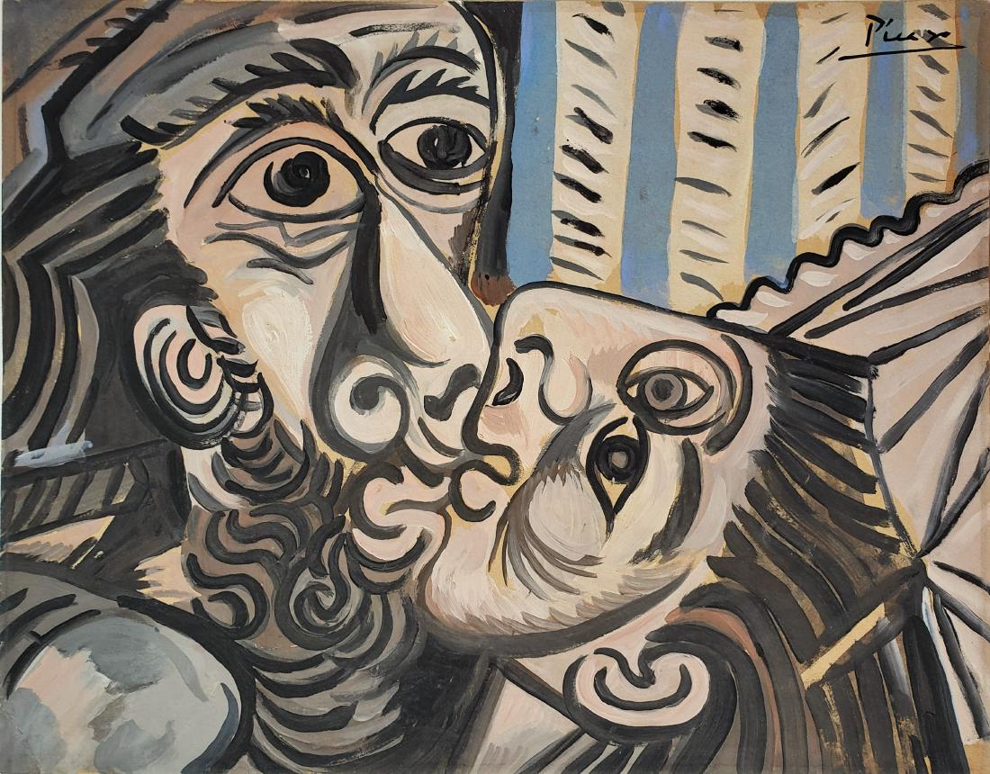 Gouache on paper - Signed Picasso (1 of 2)