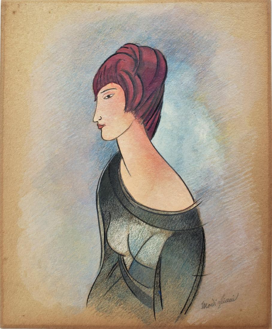 Modigliani gouache on paper (1 of 2)