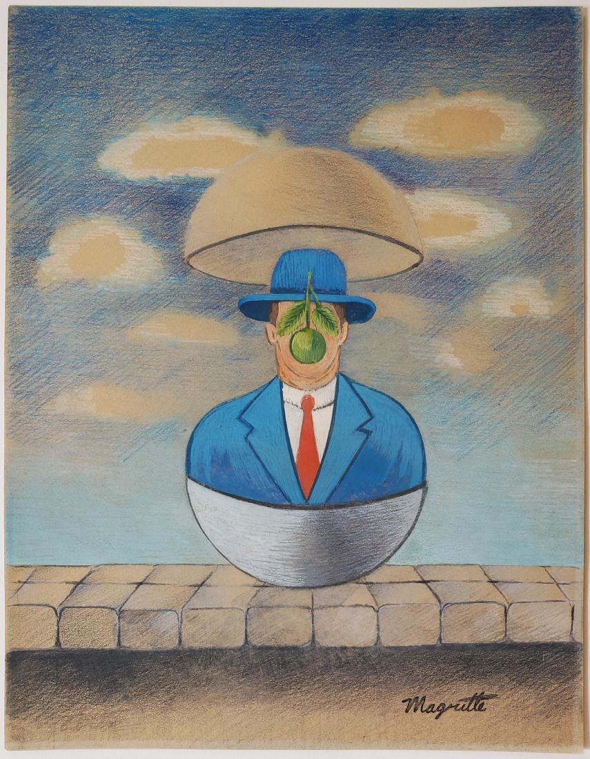 Mixed media on paper signed Rene Magritte (1 of 2)