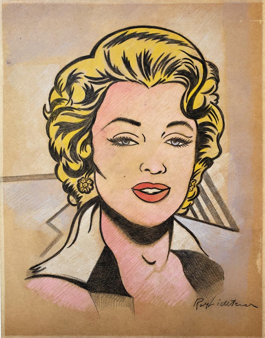 Colored pencil on paper  signed Roy Lichtenstein. (1 of 3)