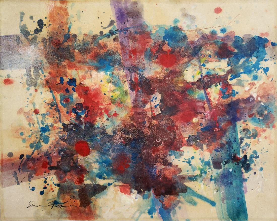 Ink on paper signed "Sam Francis". (1 of 2)