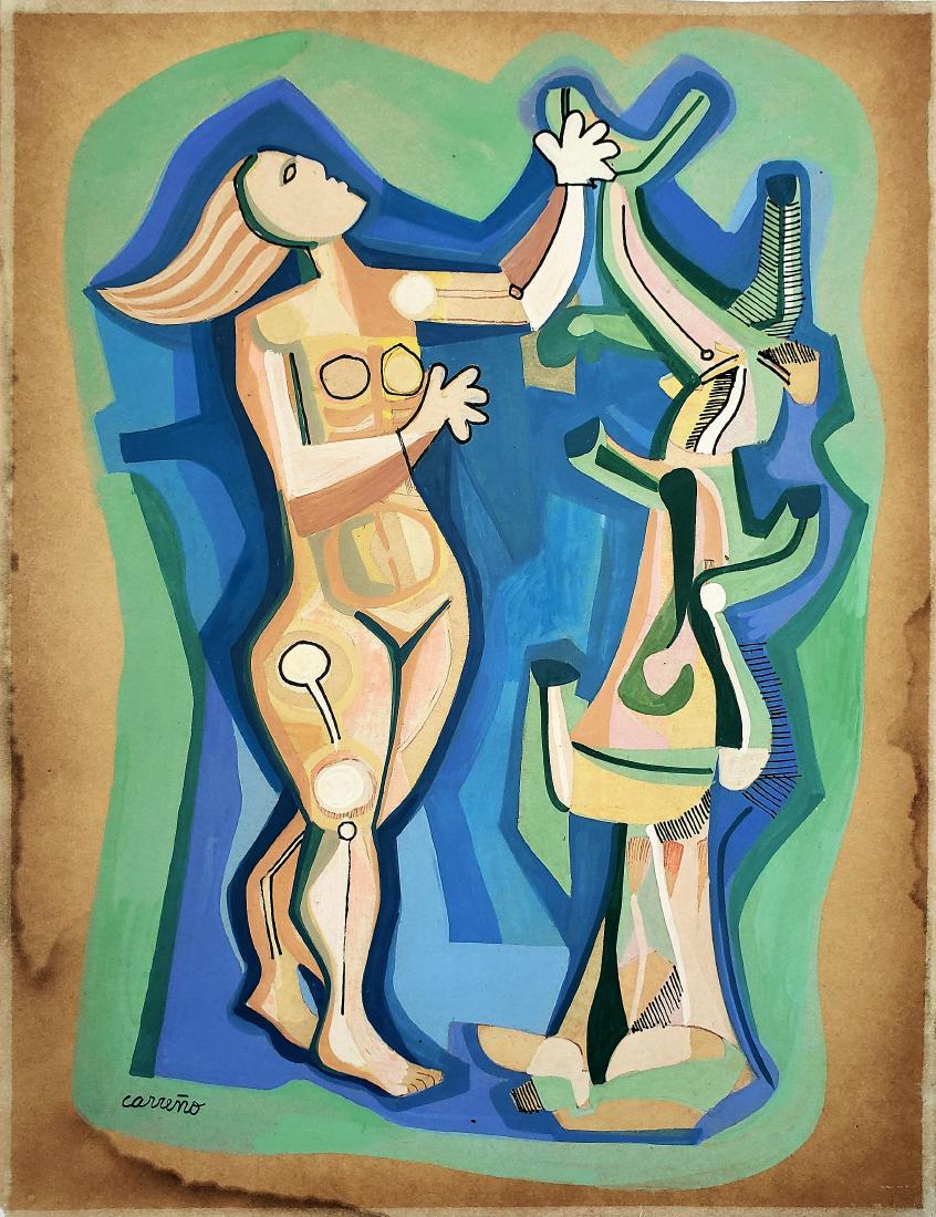 Mario Carreno watercolor on paper. (1 of 3)