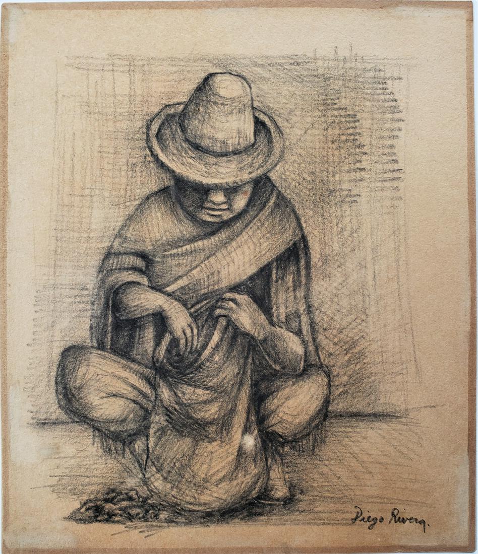 Diego Rivera charcoal on paper (1 of 2)
