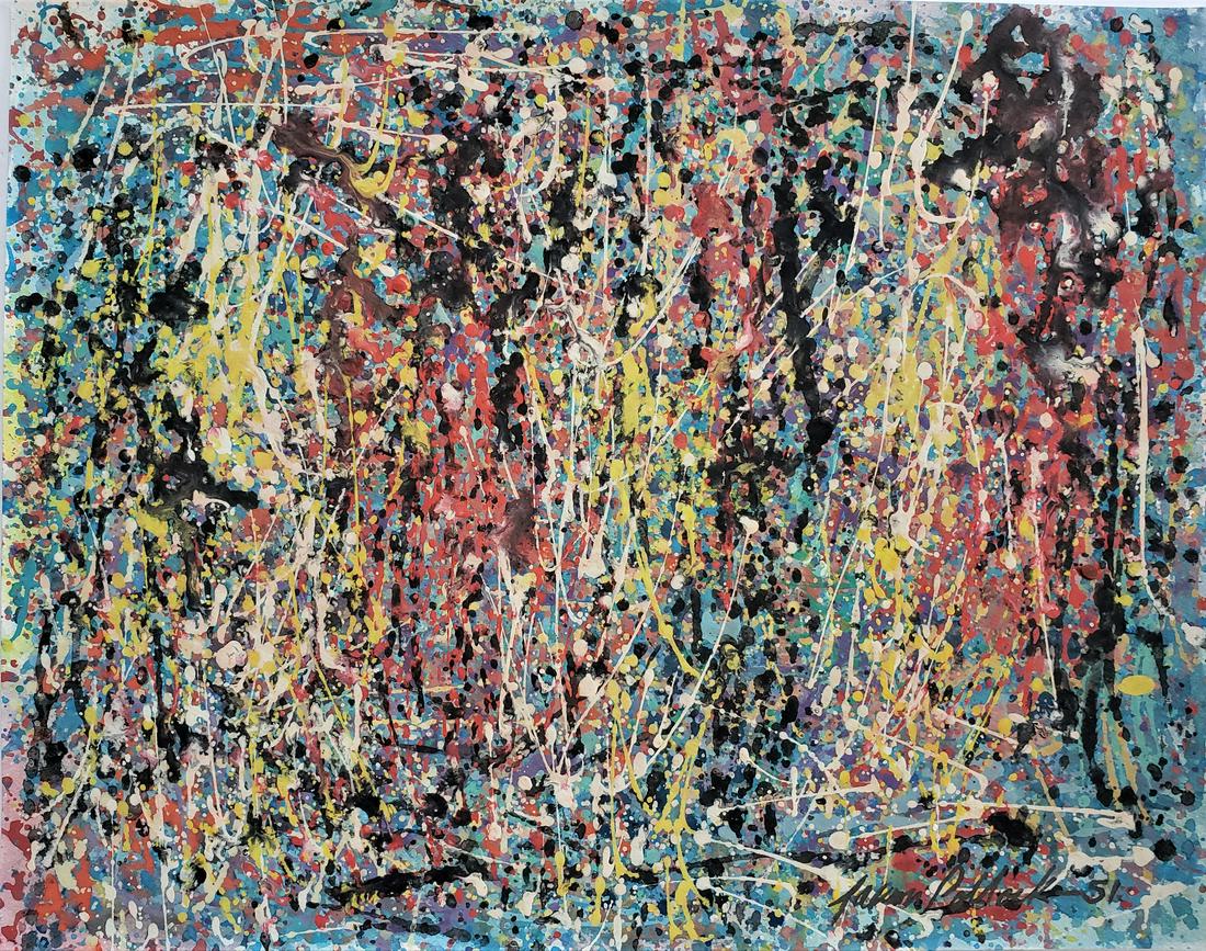 Gouache on paper  signed Jackson Pollock (1 of 2)